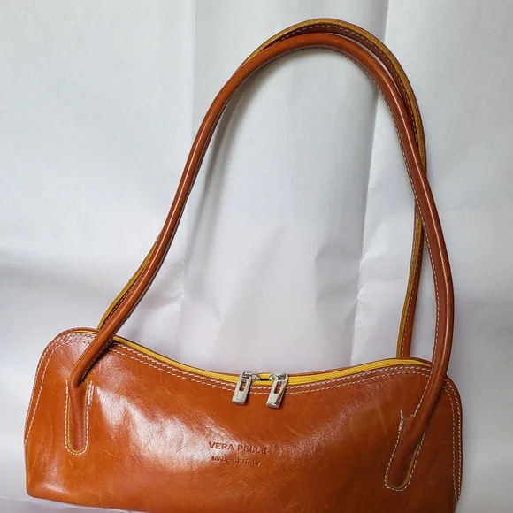 Vera Pelle Tan Leather Shoulder Bag - Picture 10 of 12